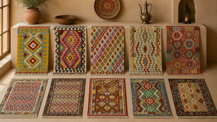 Vegetable Dye Kilims | Handmade Afghan Flatweaves