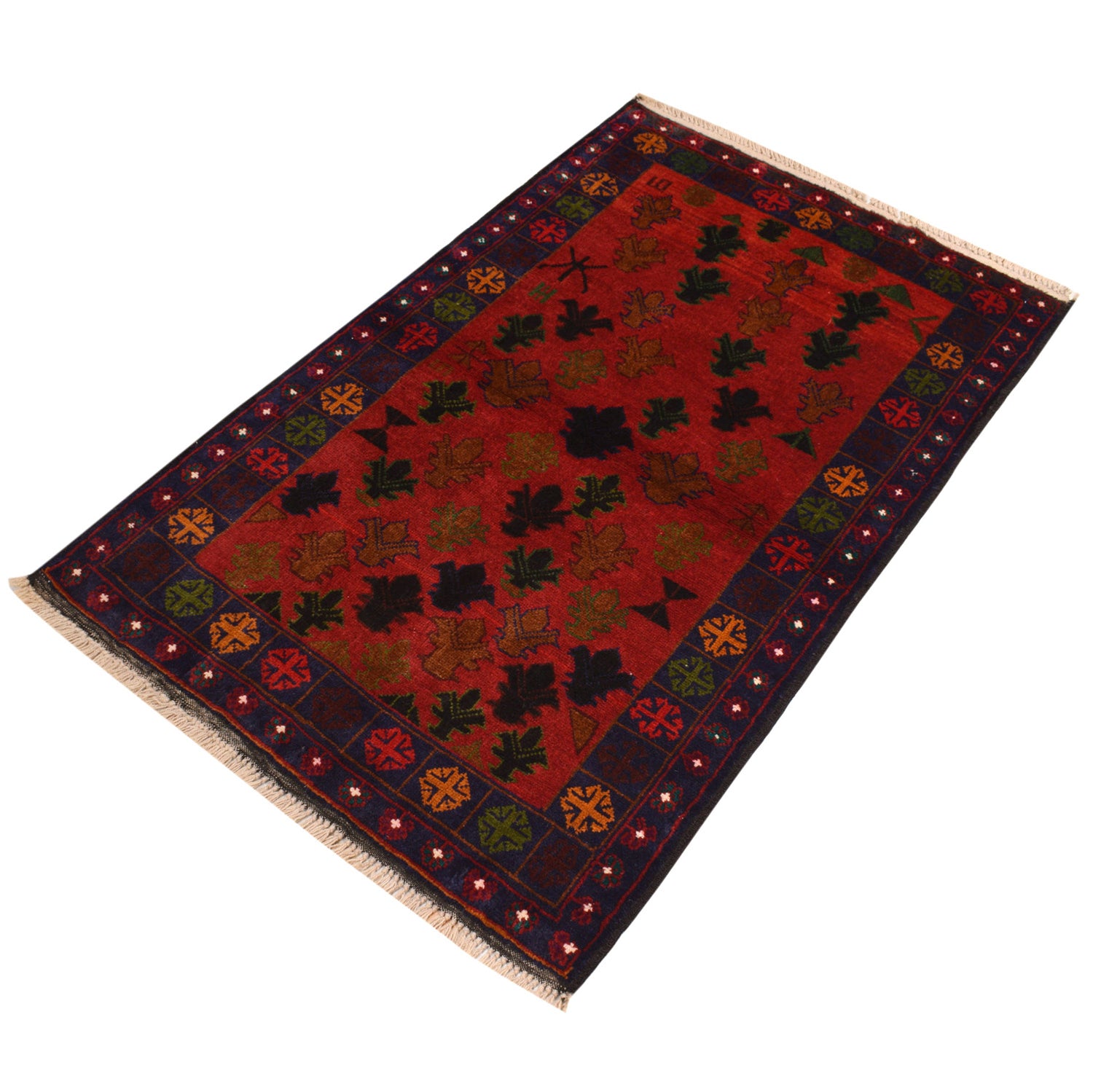 Baluchi Rug Handmade Multi Geometric 3x5 ft