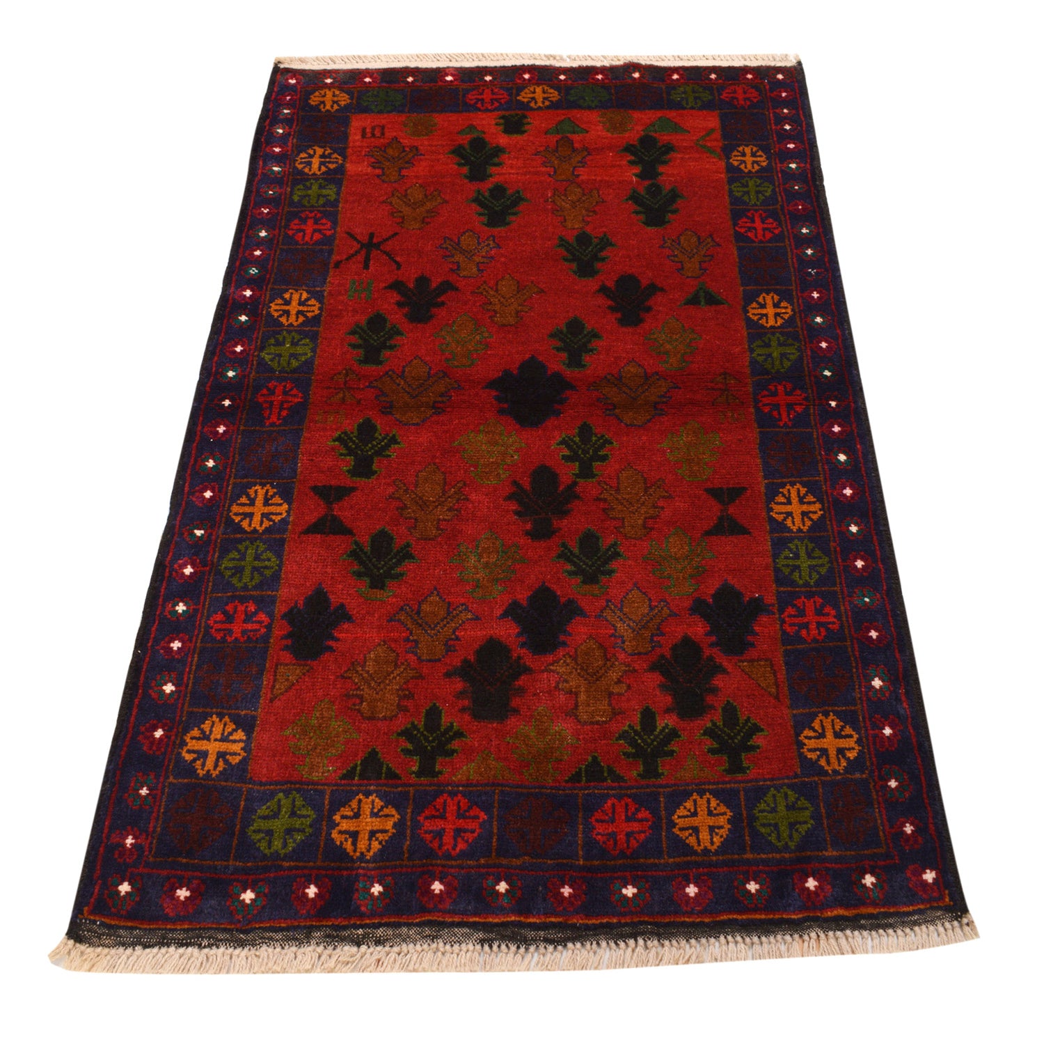 Baluchi Rug Handmade Multi Geometric 3x5 ft