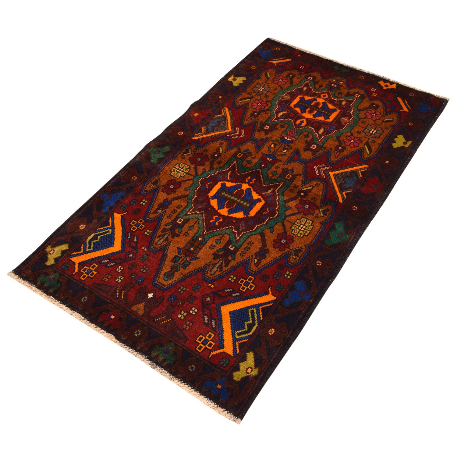 Baluchi Rug Handmade Multi Geometric 3x5 ft