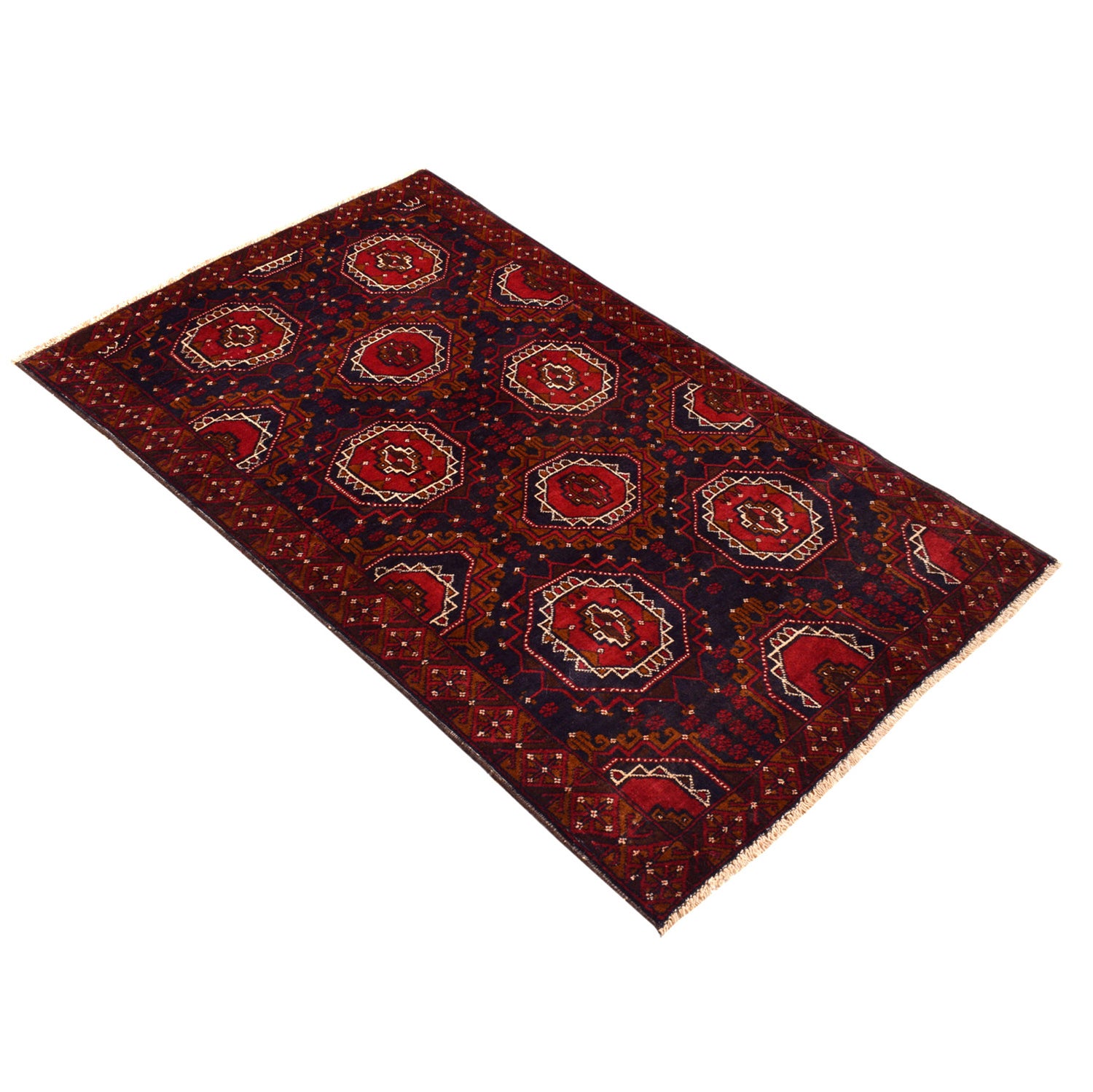Baluchi Rug Handmade Multi Geometric 4x6 ft