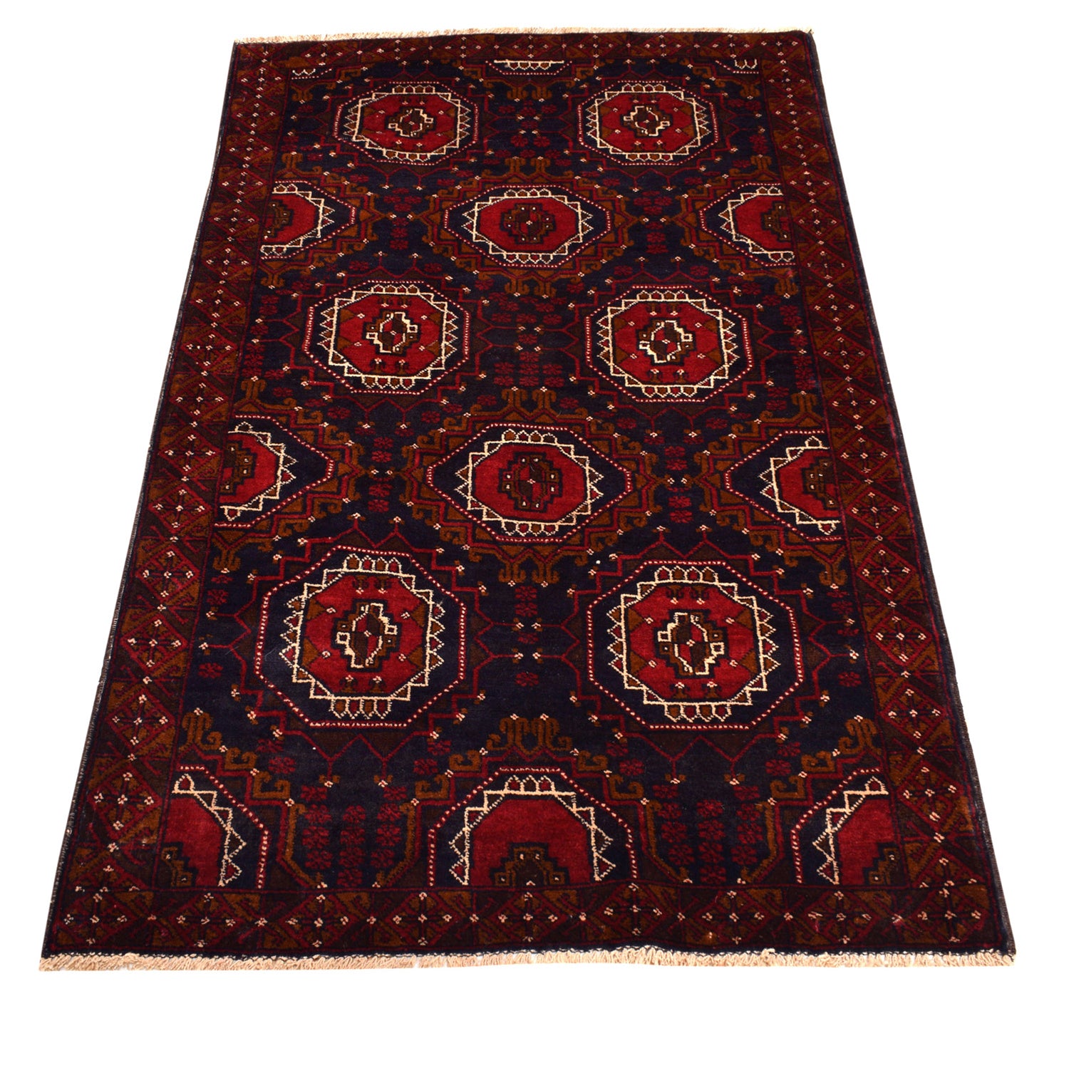 Baluchi Rug Handmade Multi Geometric 4x6 ft