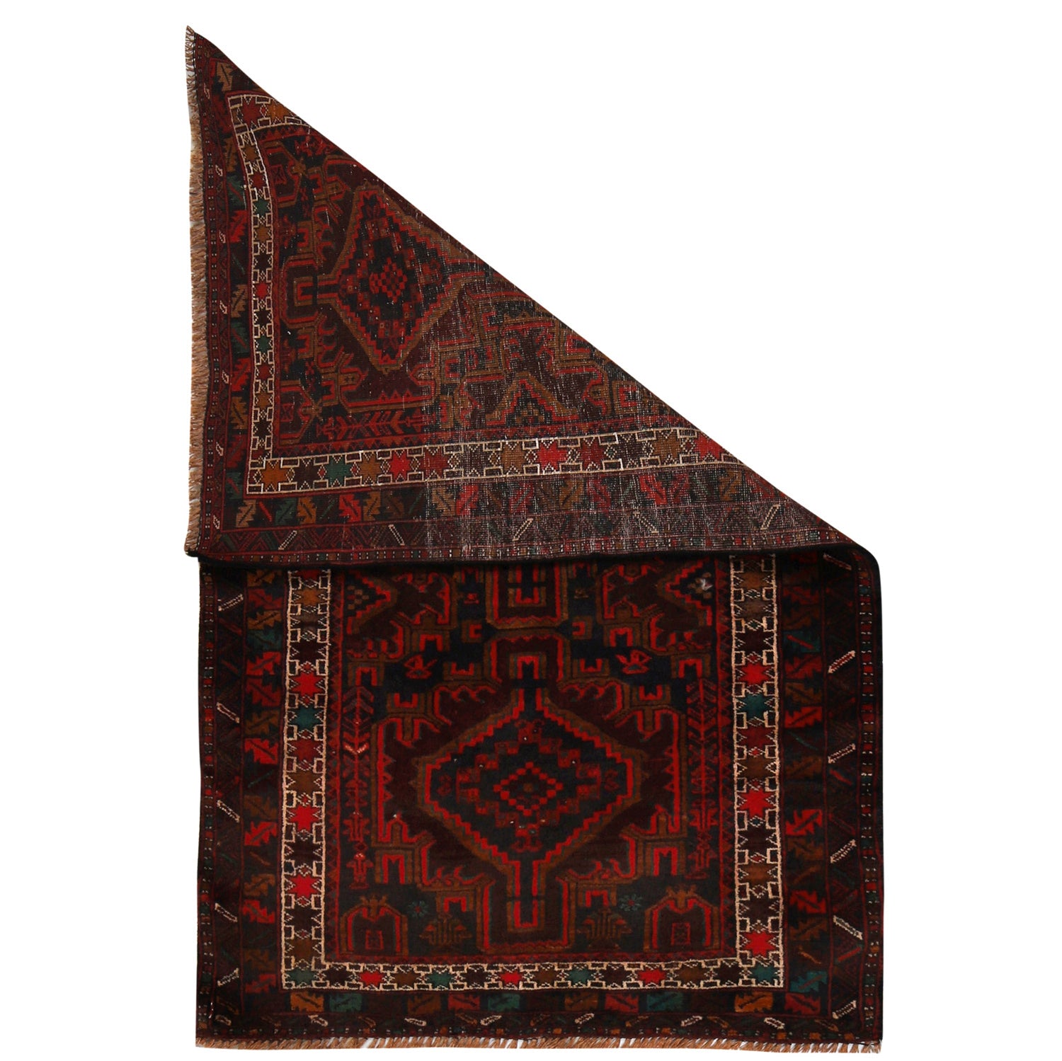Baluchi Rug Handmade Multi Geometric 3x5 ft