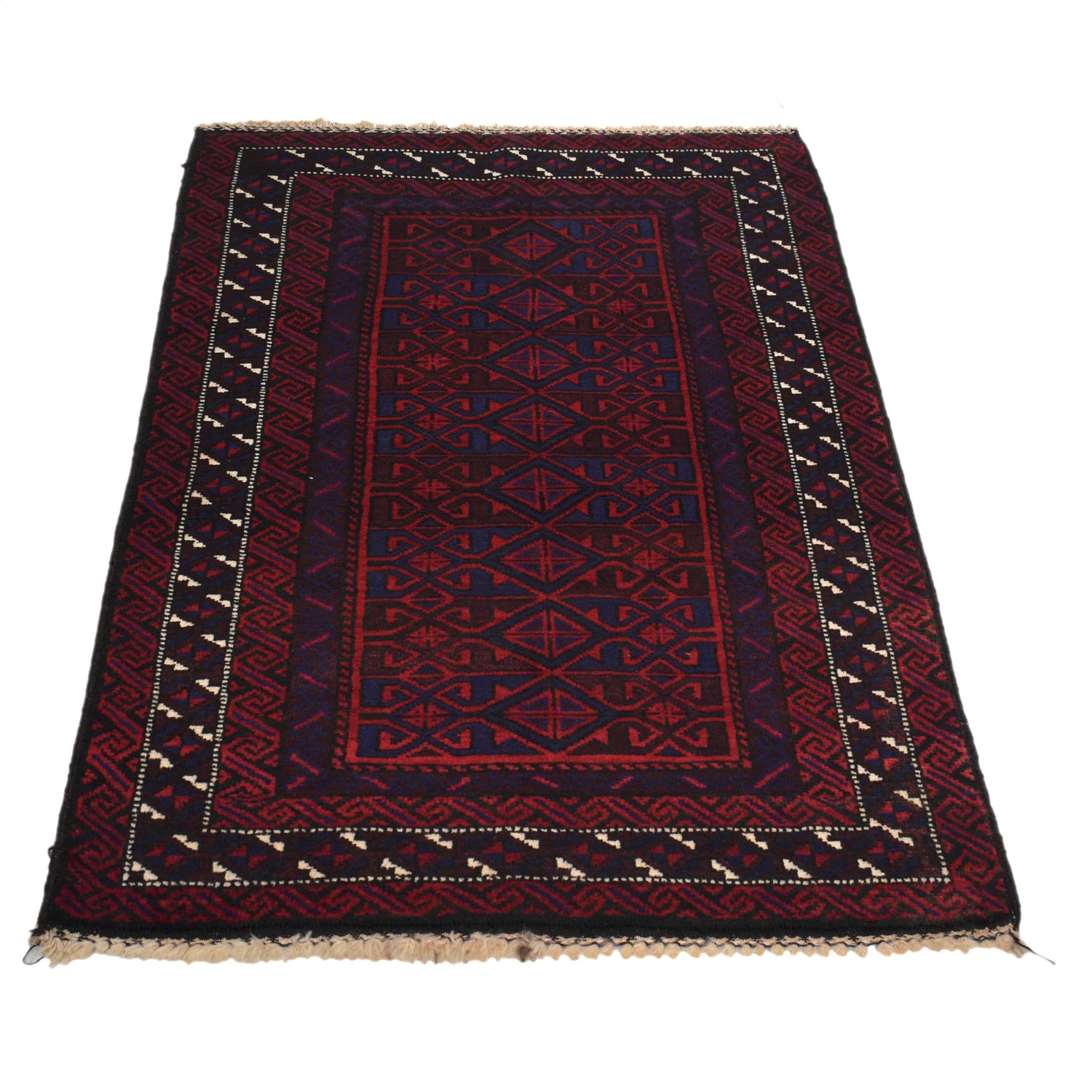 Baluchi Rug Handmade Multi Geometric 2x4 ft