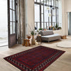 Baluchi Rug Handmade Multi Geometric 2x4 ft