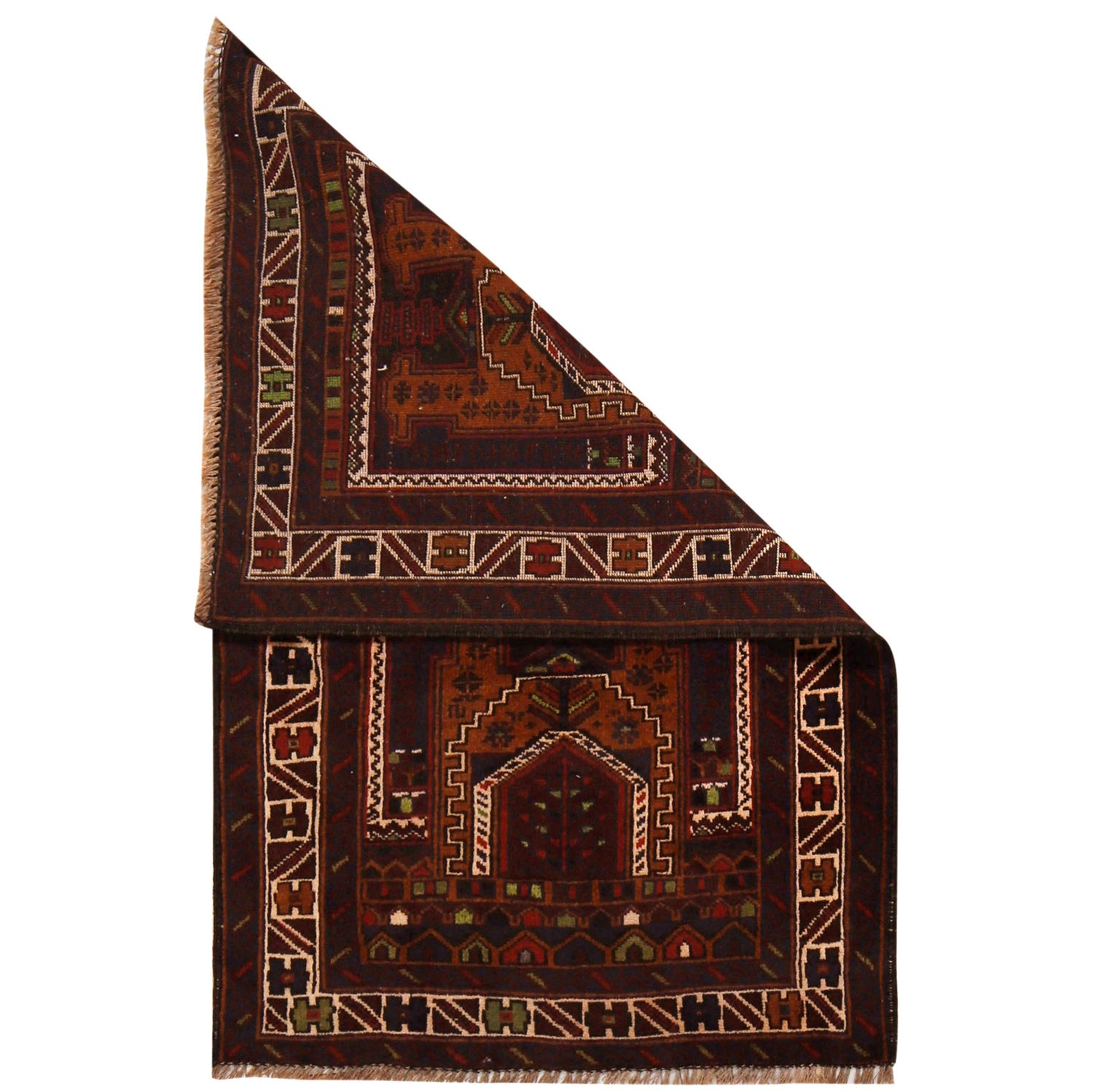 Baluchi Rug Handmade Multi Prayer Design 2x4 ft