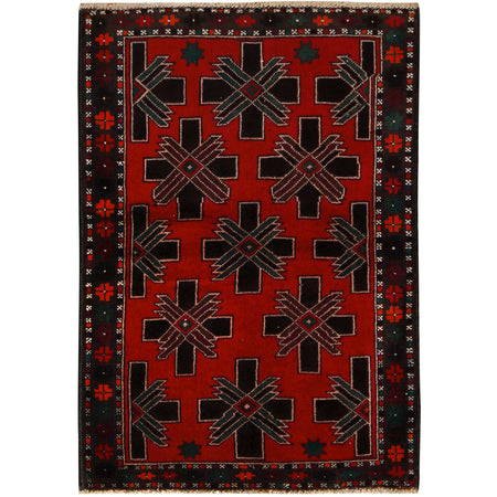 Baluchi Rug Handmade Multi Geometric 3x5 ft