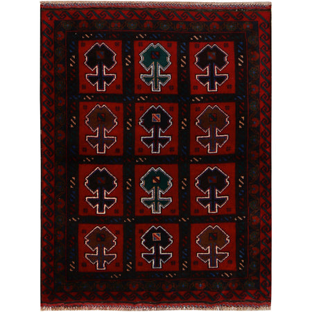 Baluchi Rug Handmade Multi Geometric 2x4 ft