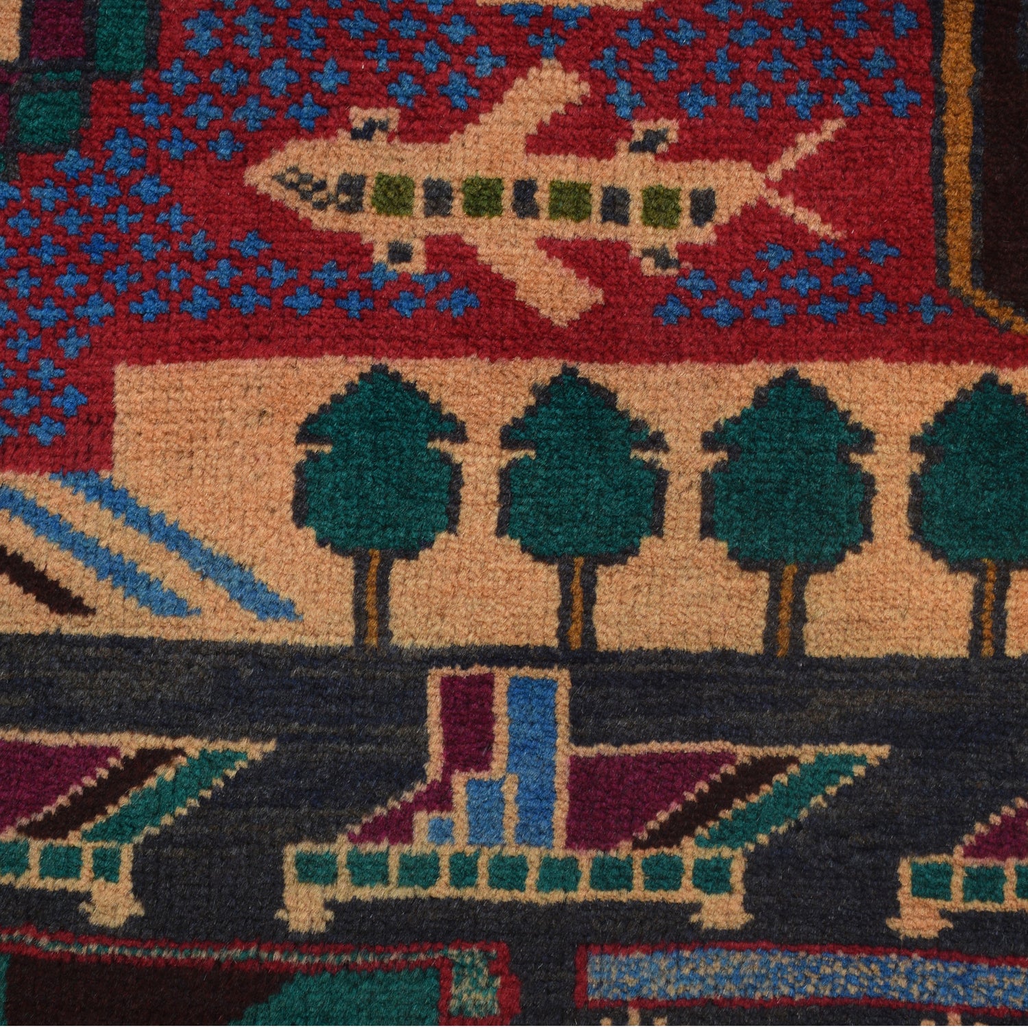 Pictorial Rug Handmade Multi Design