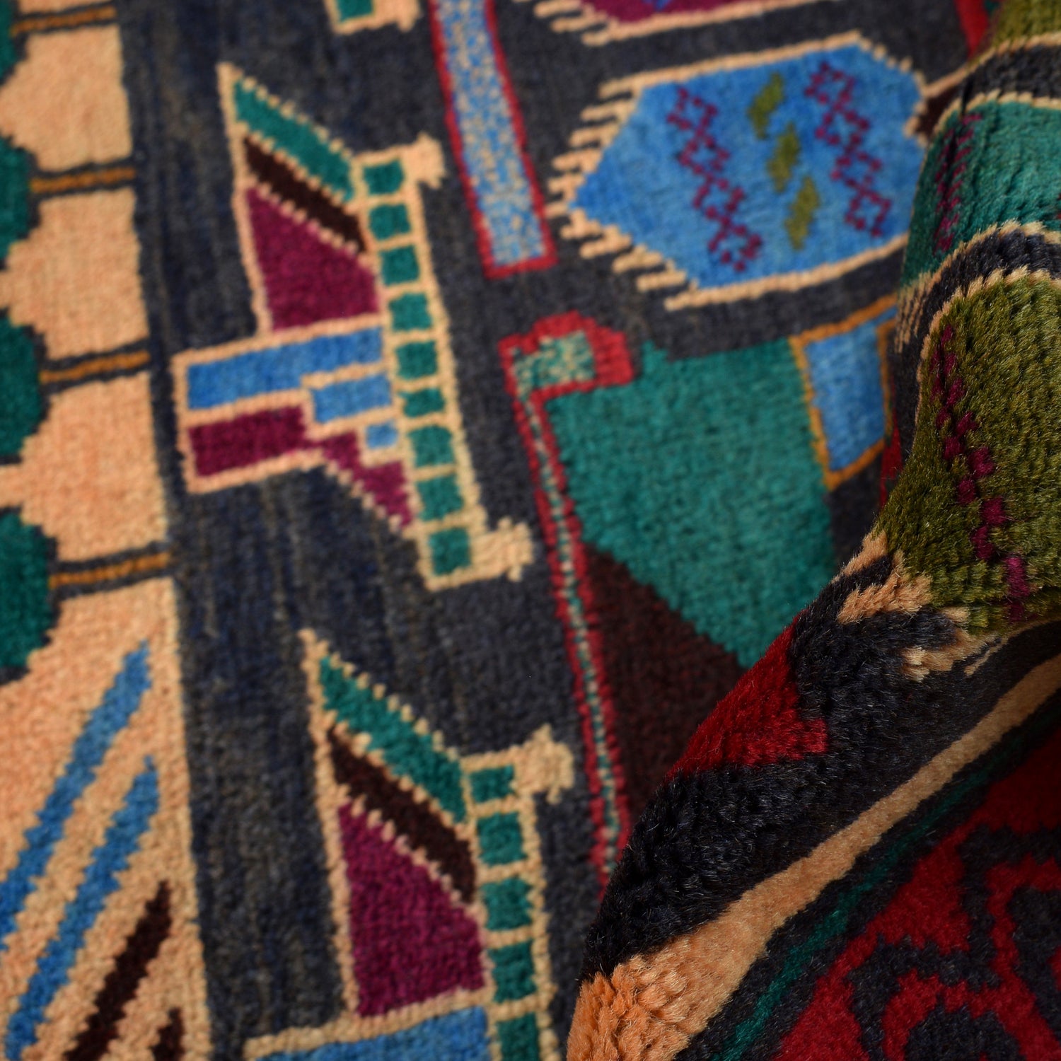 Pictorial Rug Handmade Multi Design