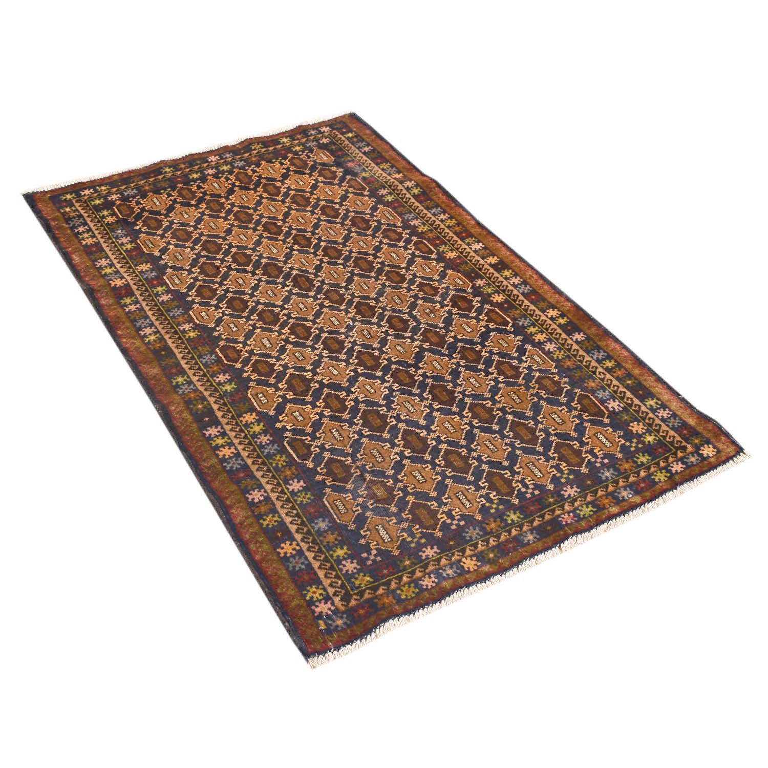 Baluchi Rug Handmade Multi Geometric 3x5 ft