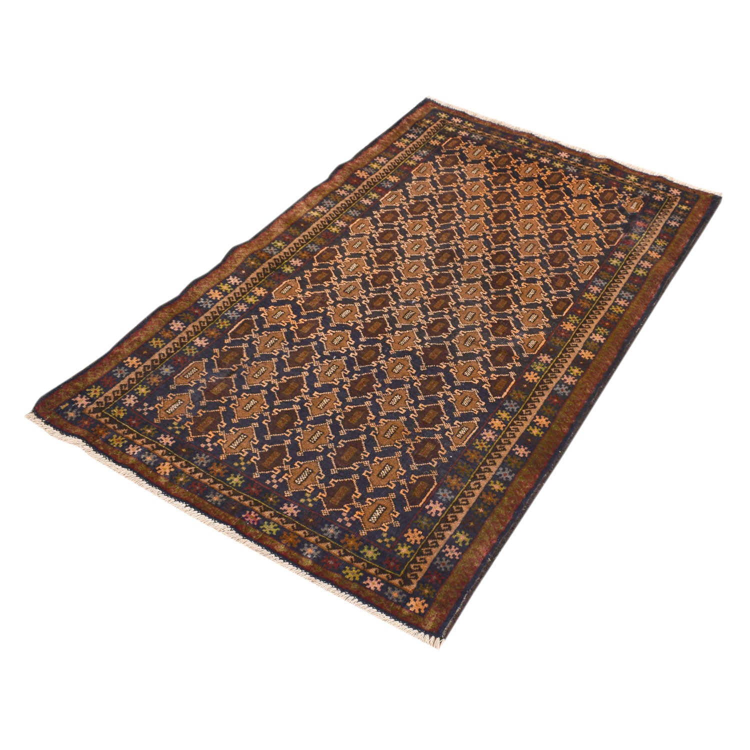 Baluchi Rug Handmade Multi Geometric 3x5 ft