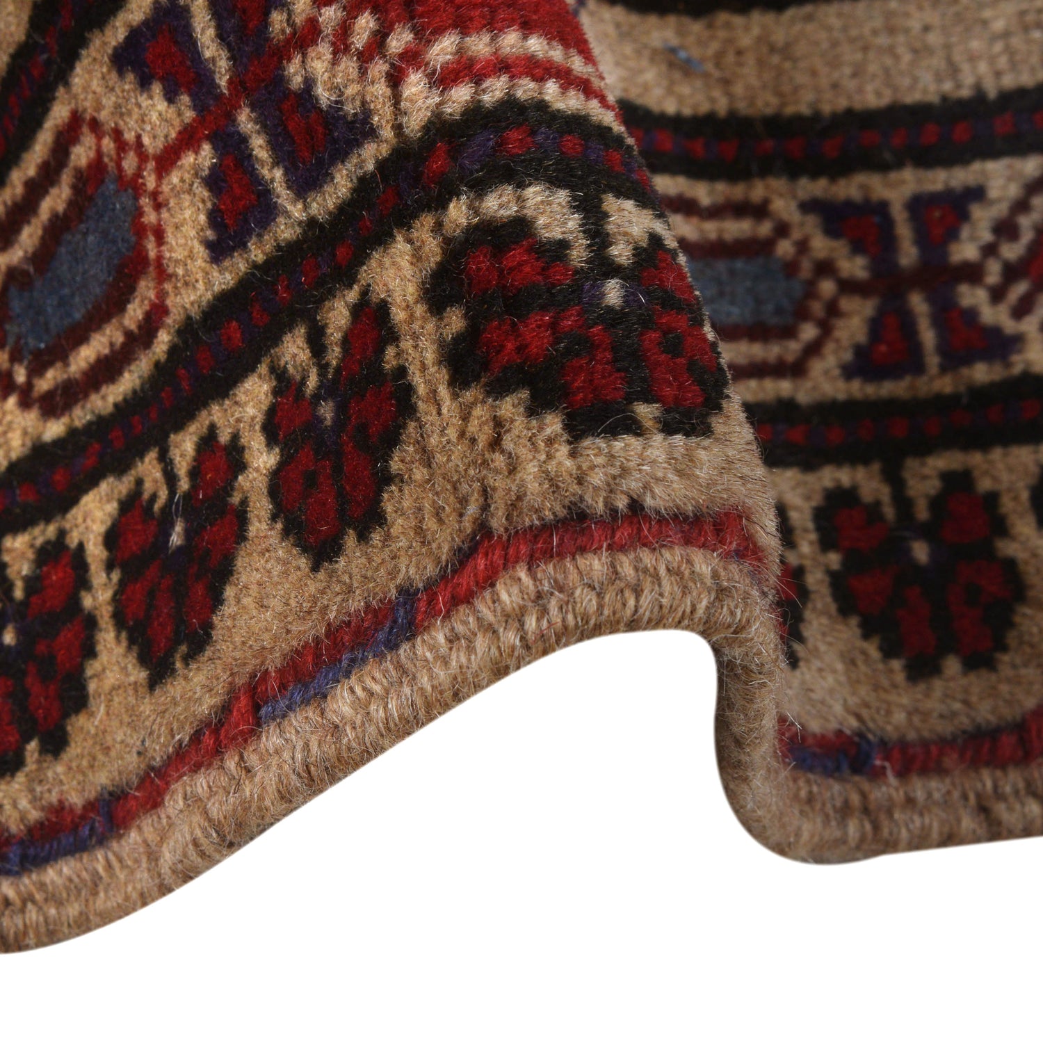 Baluchi Rug Handmade Tan Geometric 7x10 ft