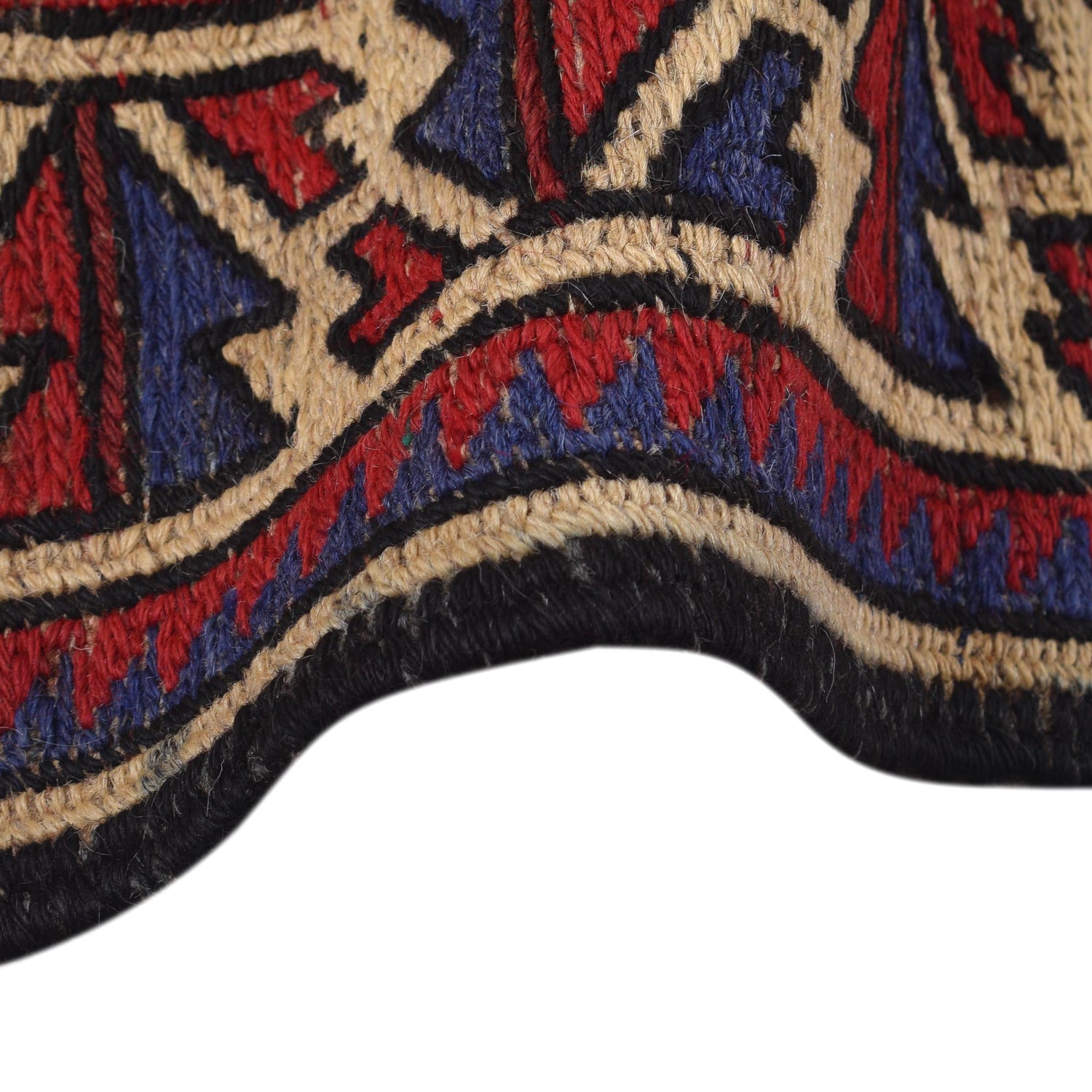 Saghari Kilim Area Rug Handmade Beige Floral 4x6 ft