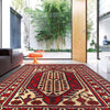Saghari Kilim Area Rug Handmade Beige Floral 4x6 ft