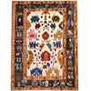 Kohistani Area Rug Handmade Beige Floral 5x8 ft