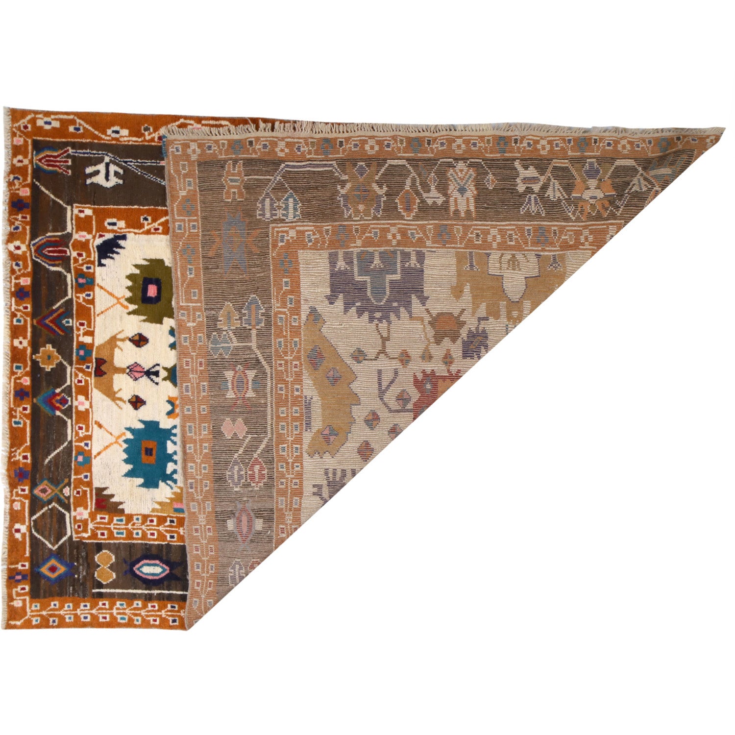 Kohistani Area Rug Handmade Beige Floral 5x8 ft