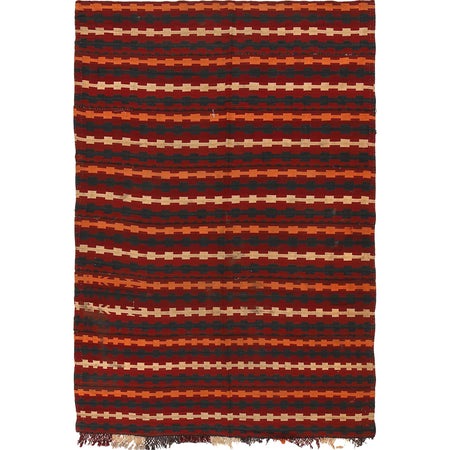 Maimana Kilim Area Rug Handmade Multi Floral 4x7 ft