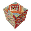 Vegetable Kilim Stool Cover Handmade Multi Geometric 1x1 ft