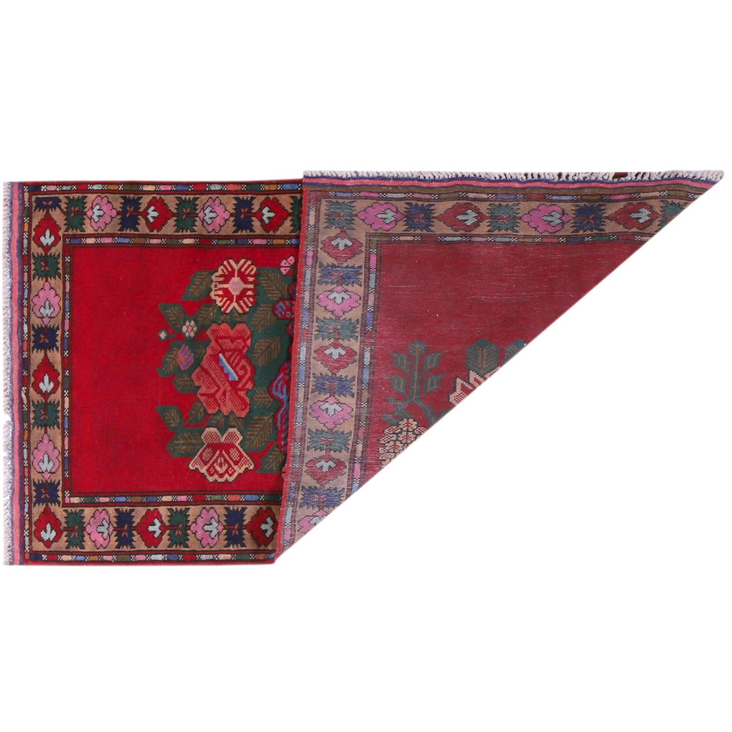 Baluchi Rug Handmade Red Geometric 2x4 ft