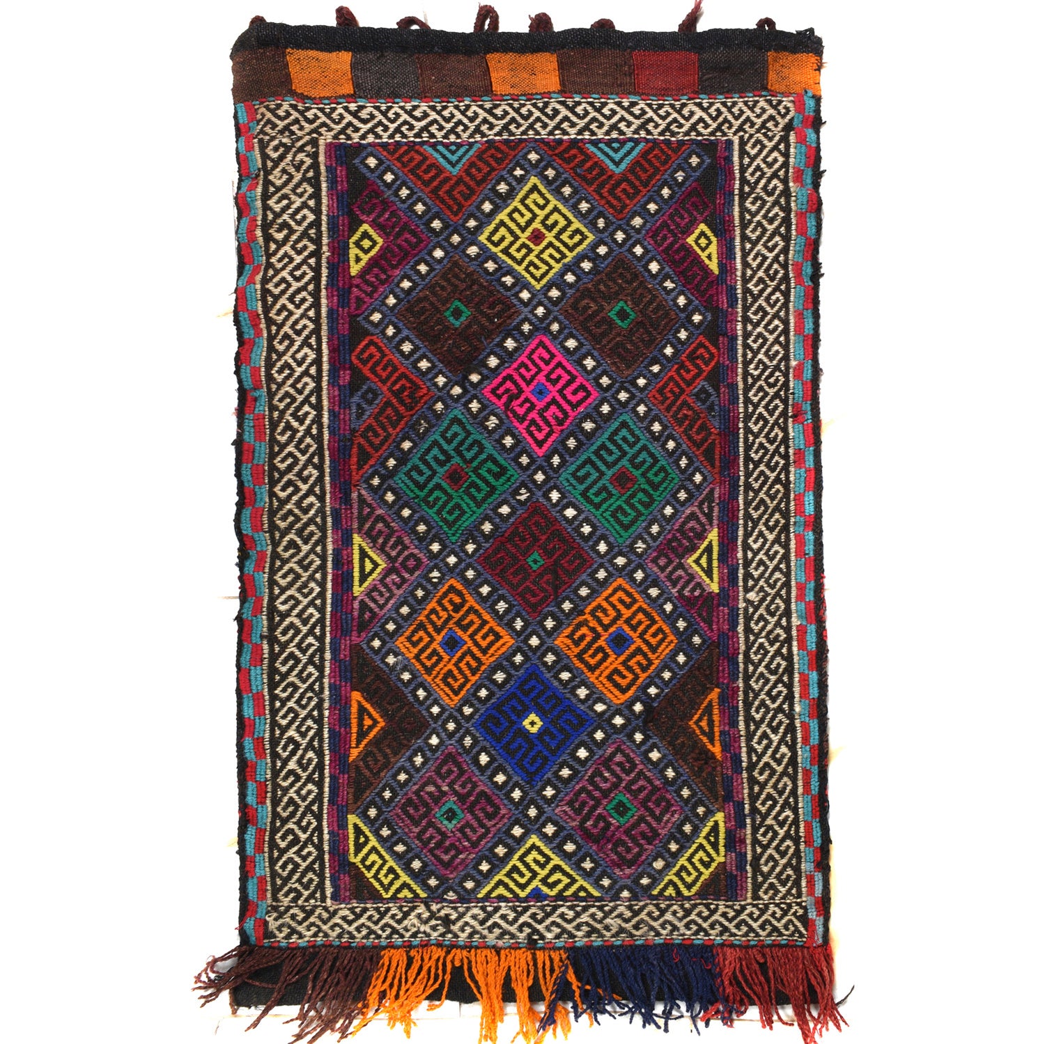 Balisht Area Rug Handmade Multi Geometric 2x3 ft