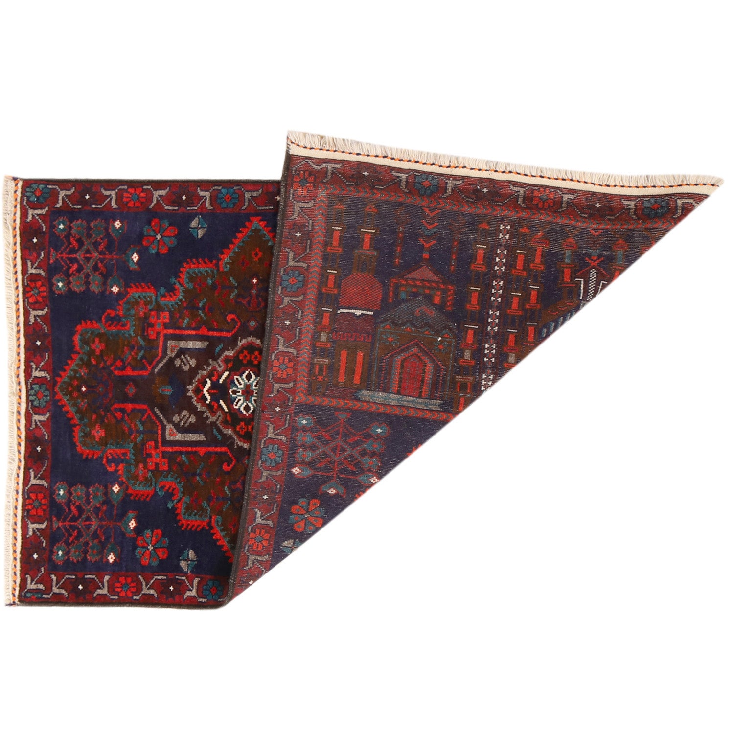 Baluchi Rug Handmade Multi Prayer Design 3x5 ft