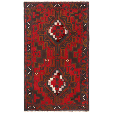 Baluchi Rug Handmade Multi Geometric 3x5 ft