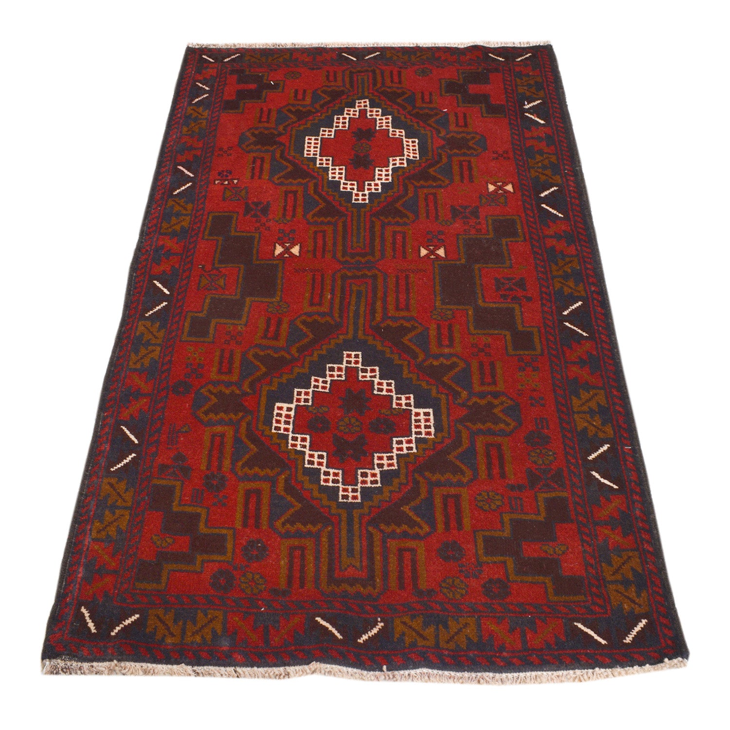 Baluchi Rug Handmade Multi Geometric 3x5 ft
