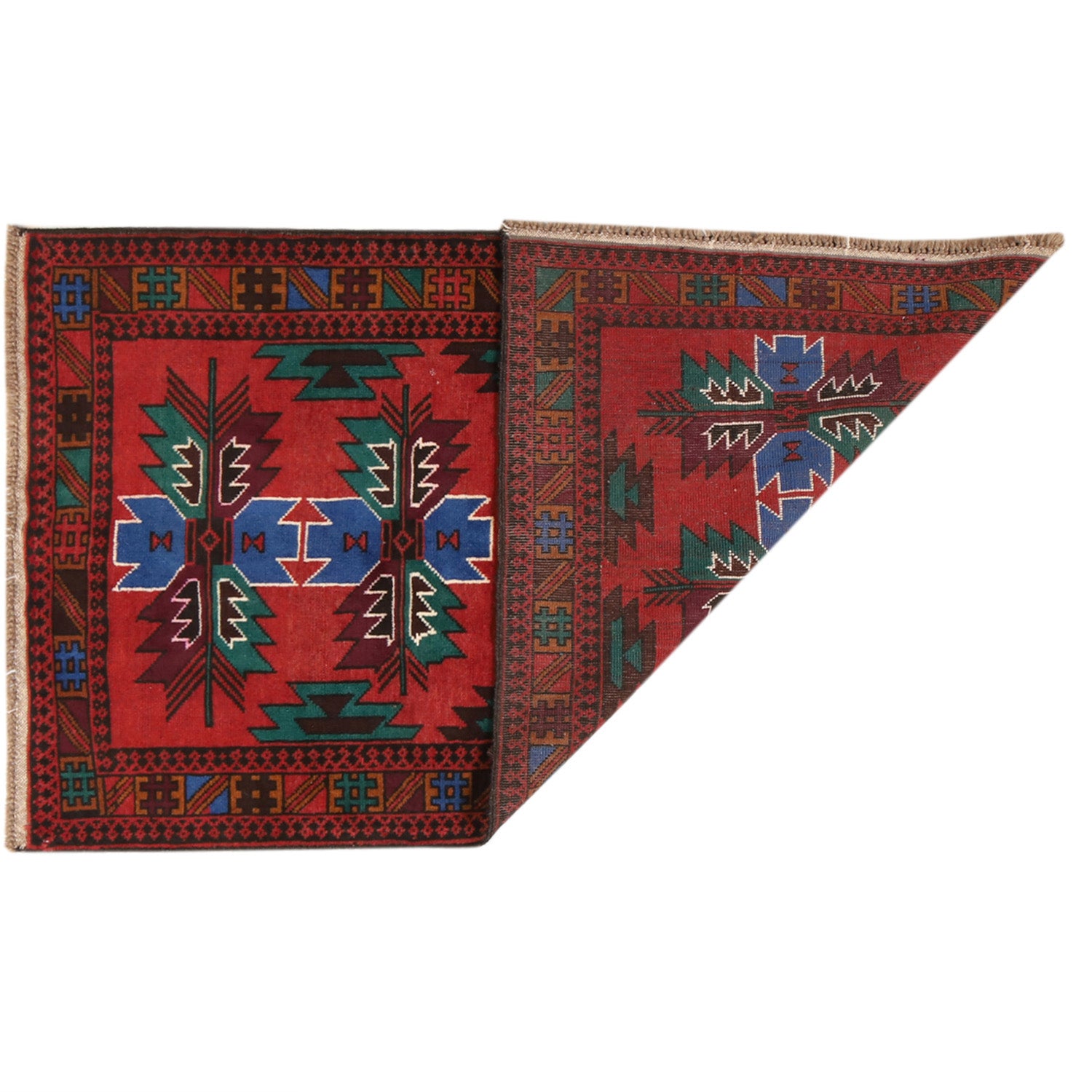 Baluchi Rug Handmade Multi Geometric 3x5 ft