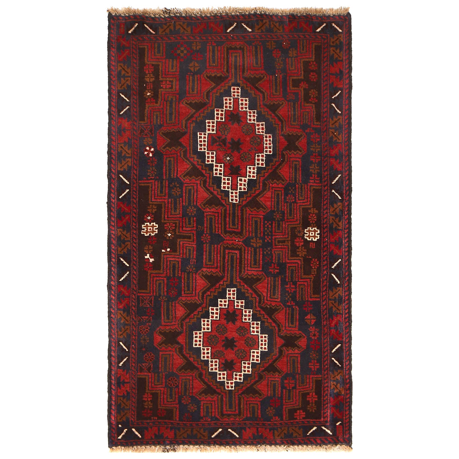 Baluchi Rug Handmade Multi Geometric 3x5 ft