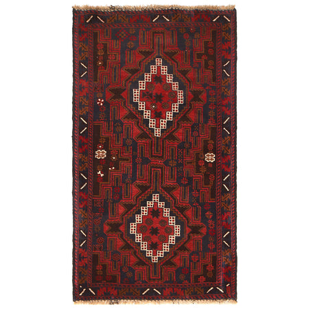 Baluchi Rug Handmade Multi Geometric 3x5 ft