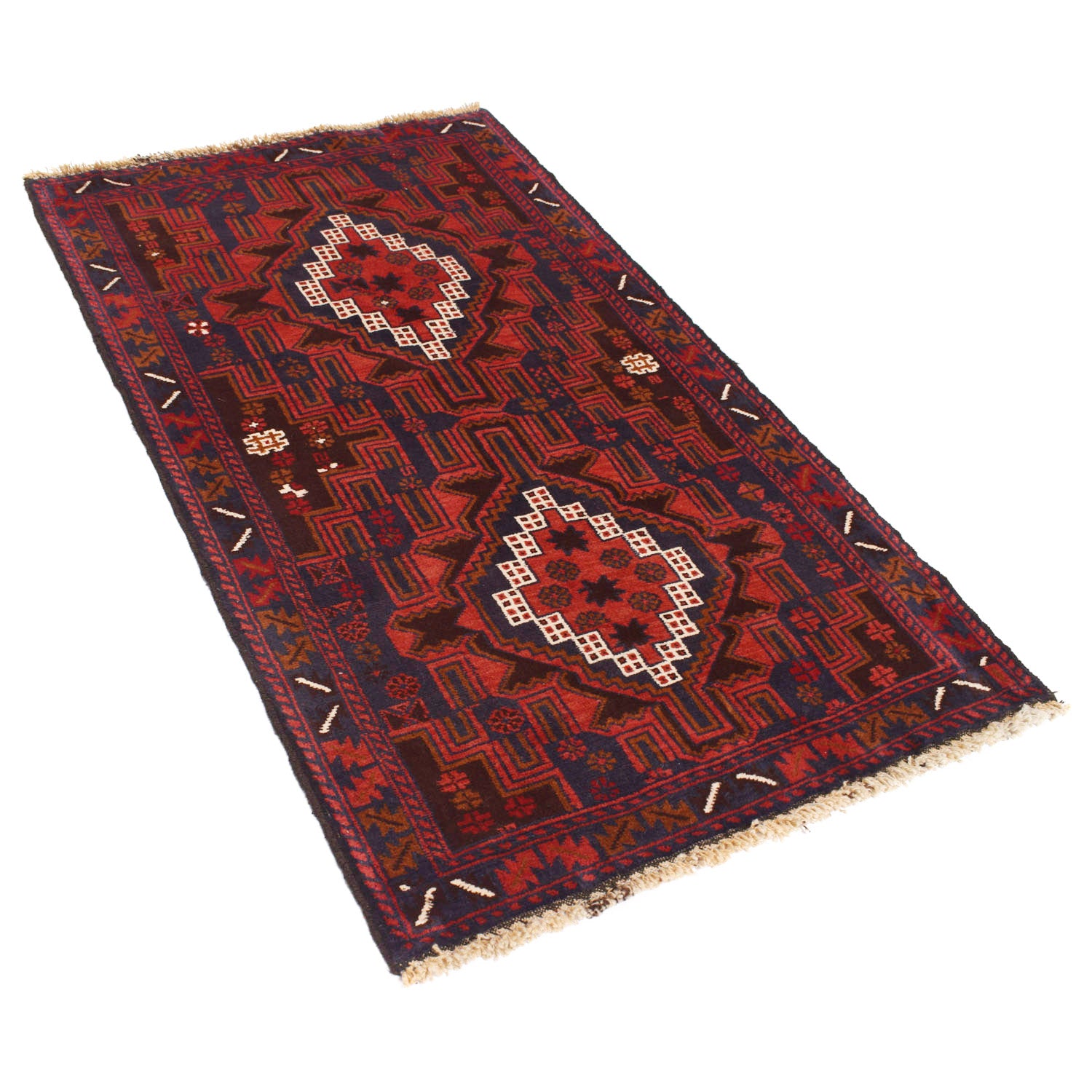 Baluchi Rug Handmade Multi Geometric 3x5 ft
