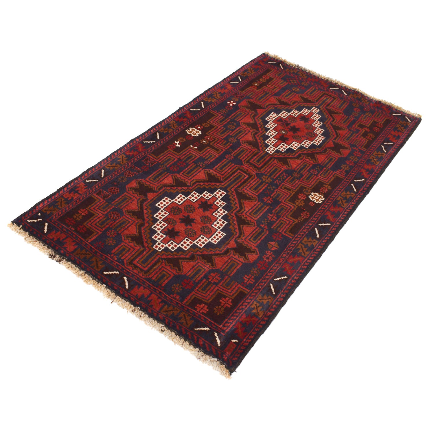 Baluchi Rug Handmade Multi Geometric 3x5 ft