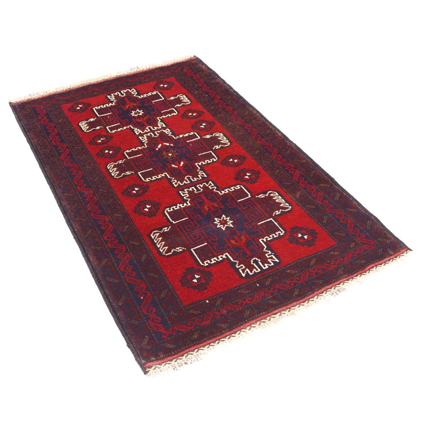 Baluchi Rug Handmade Multi Geometric 3x5 ft