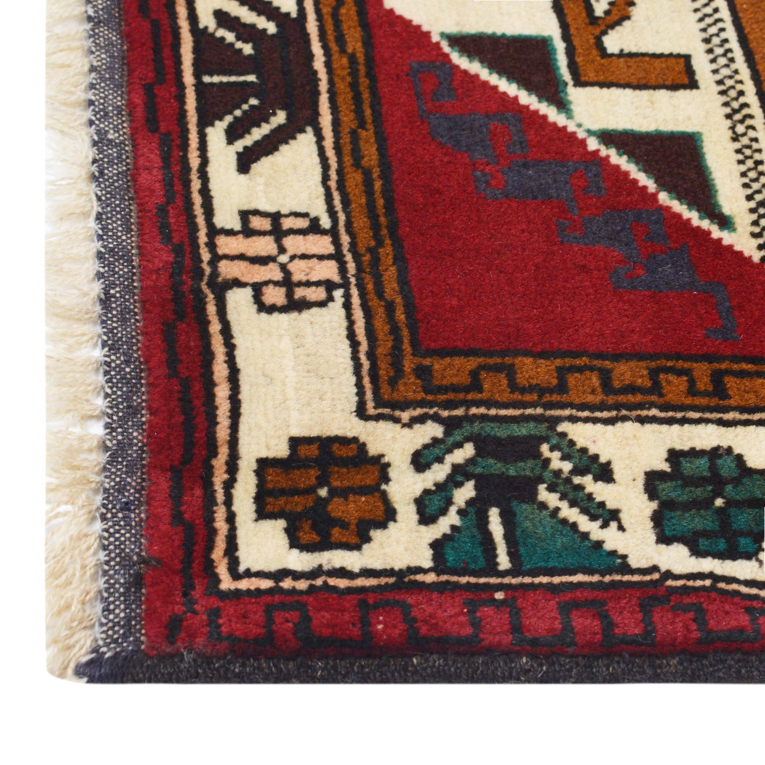Baluchi Rug Handmade Multi Geometric 2x4 ft