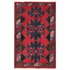 Baluchi Rug Handmade Red Geometric 2x4 ft