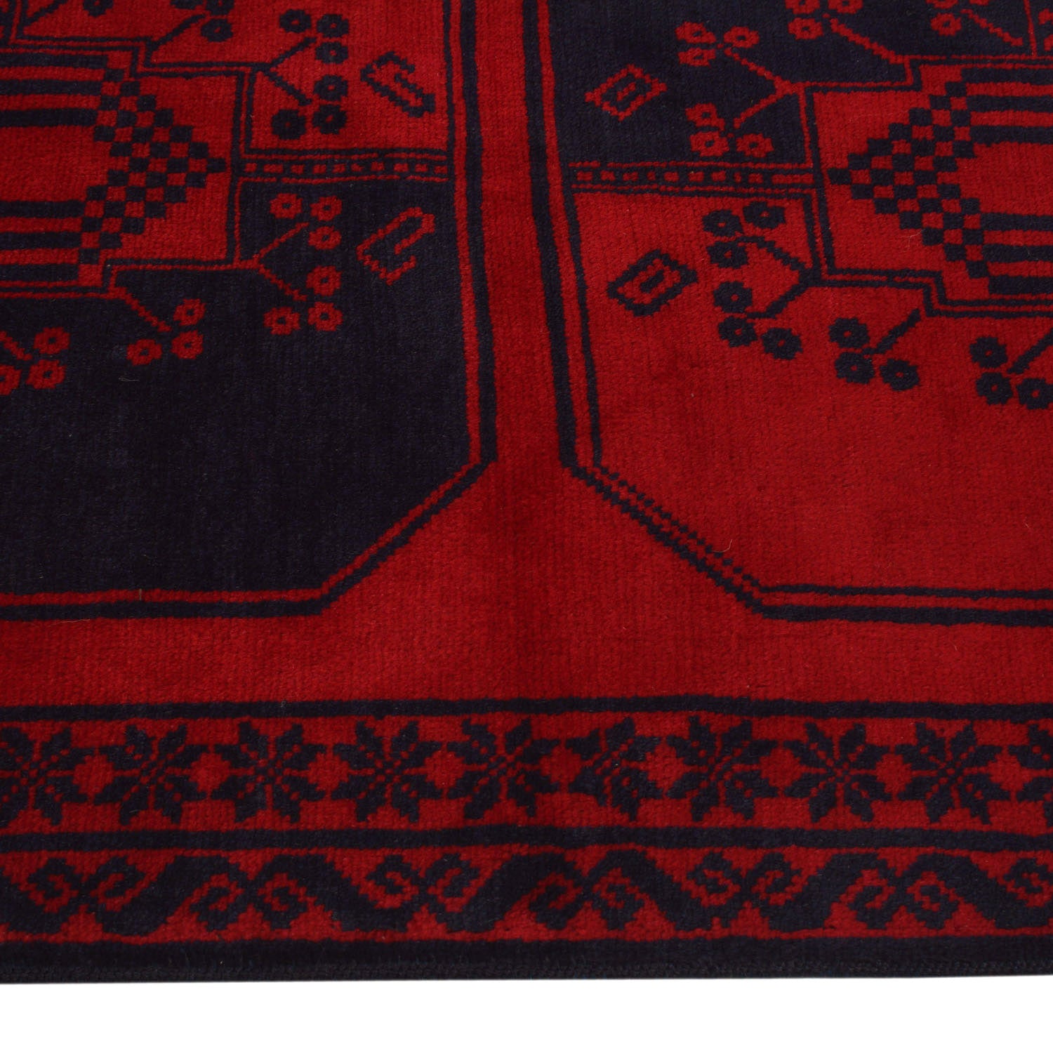 Baluchi Rug Handmade Red Geometric 2x4 ft