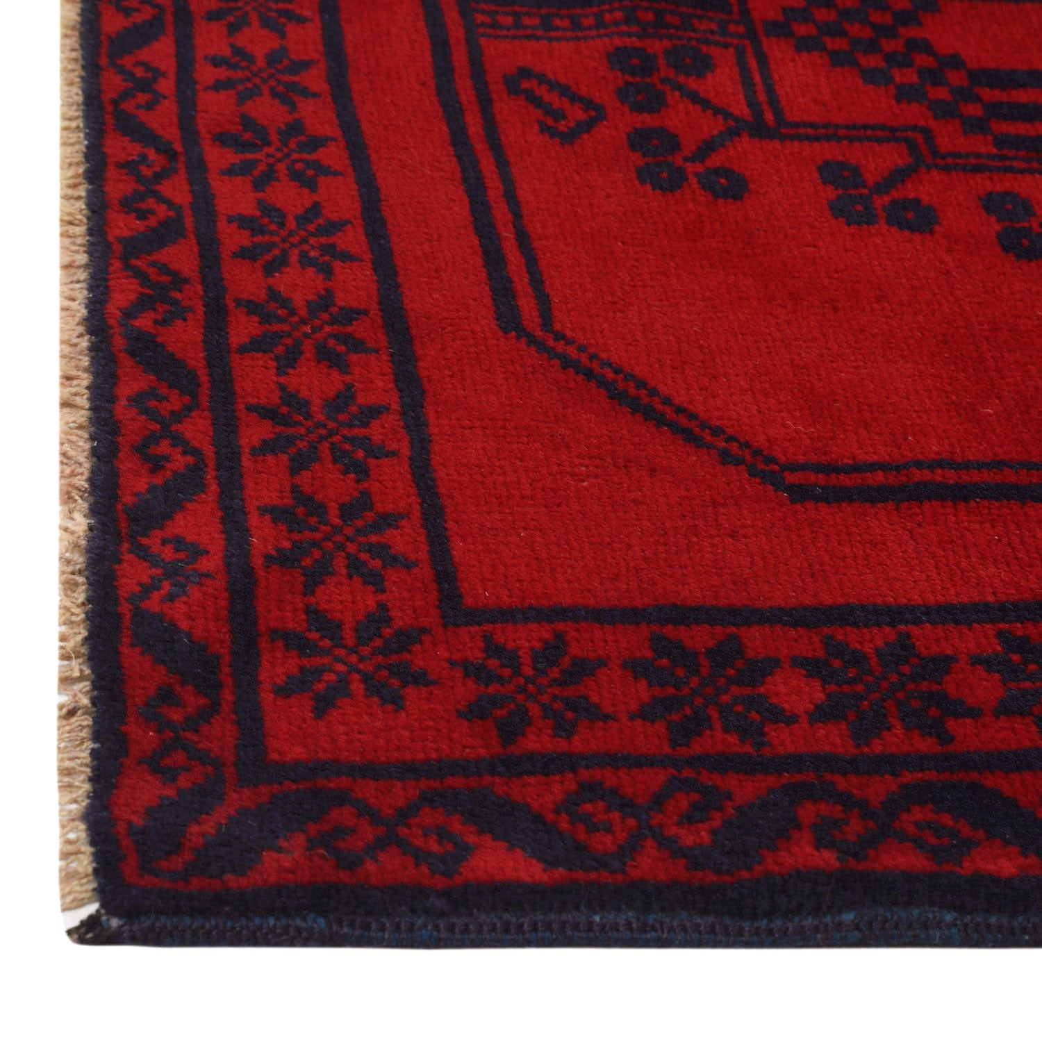 Baluchi Rug Handmade Red Geometric 2x4 ft