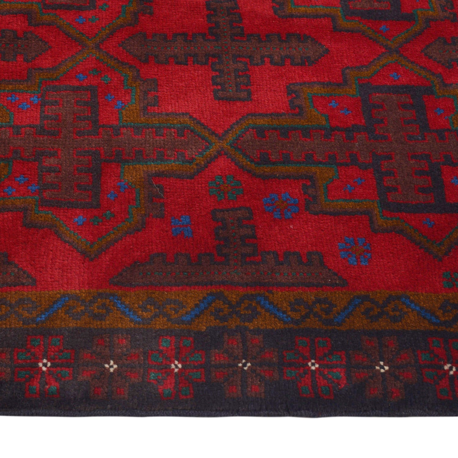 Baluchi Rug Handmade Red Geometric 2x4 ft