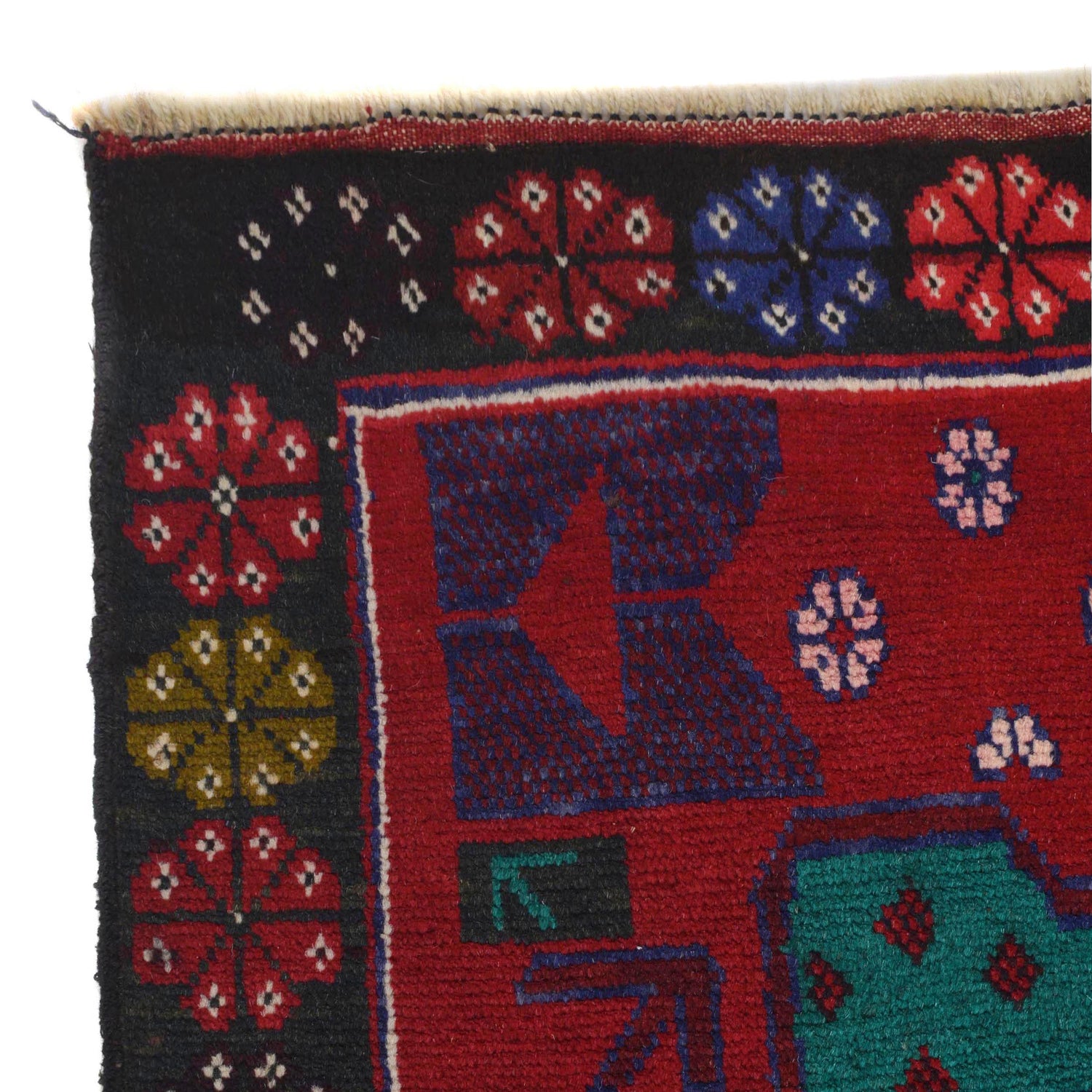 Baluchi Rug Handmade Red Geometric 2x4 ft