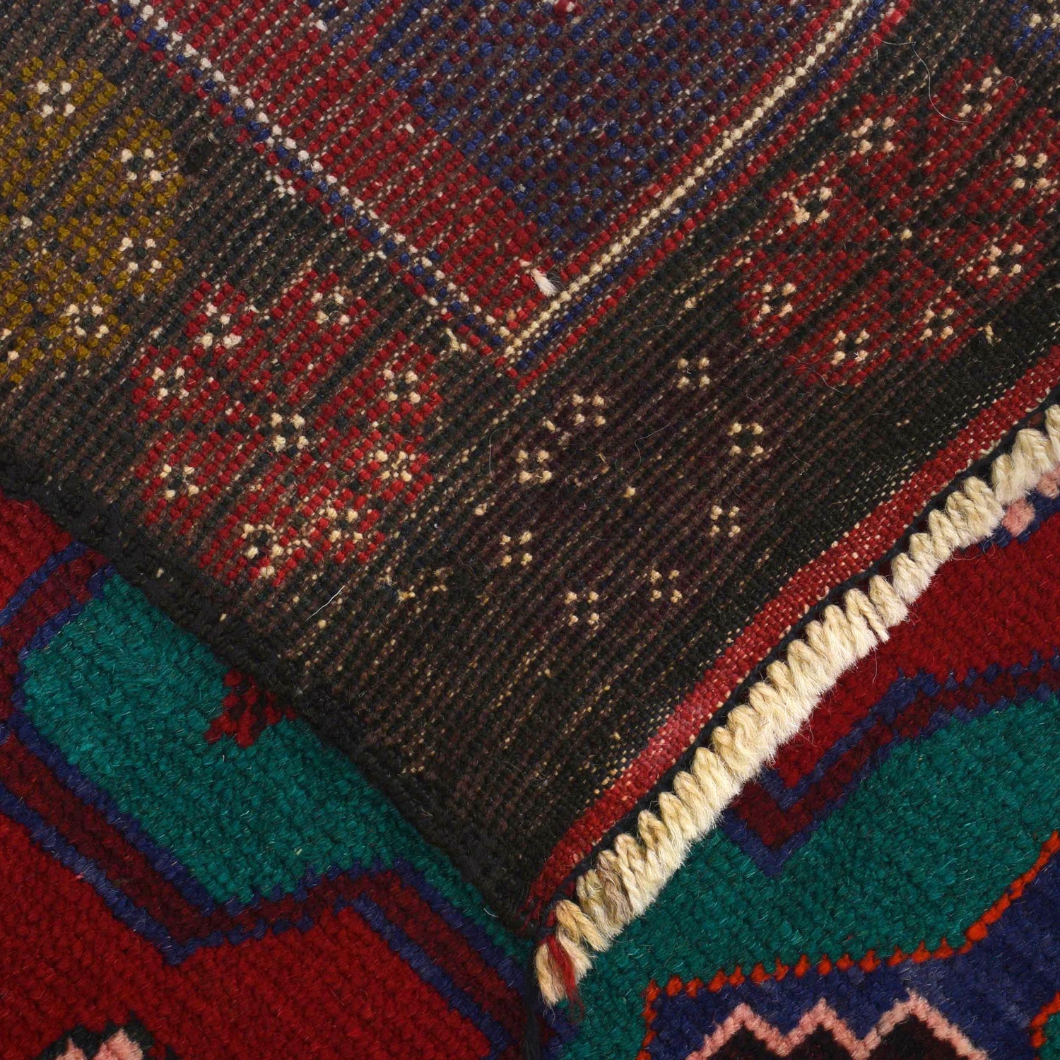 Baluchi Rug Handmade Red Geometric 2x4 ft