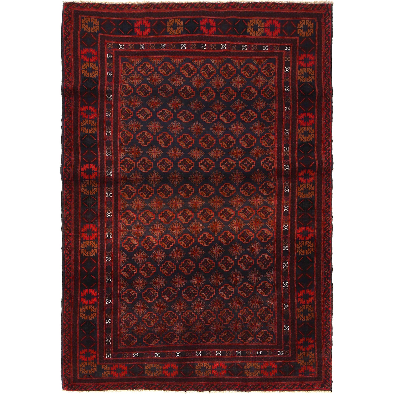 Baluchi Rug Handmade Multi Geometric 5x8 ft