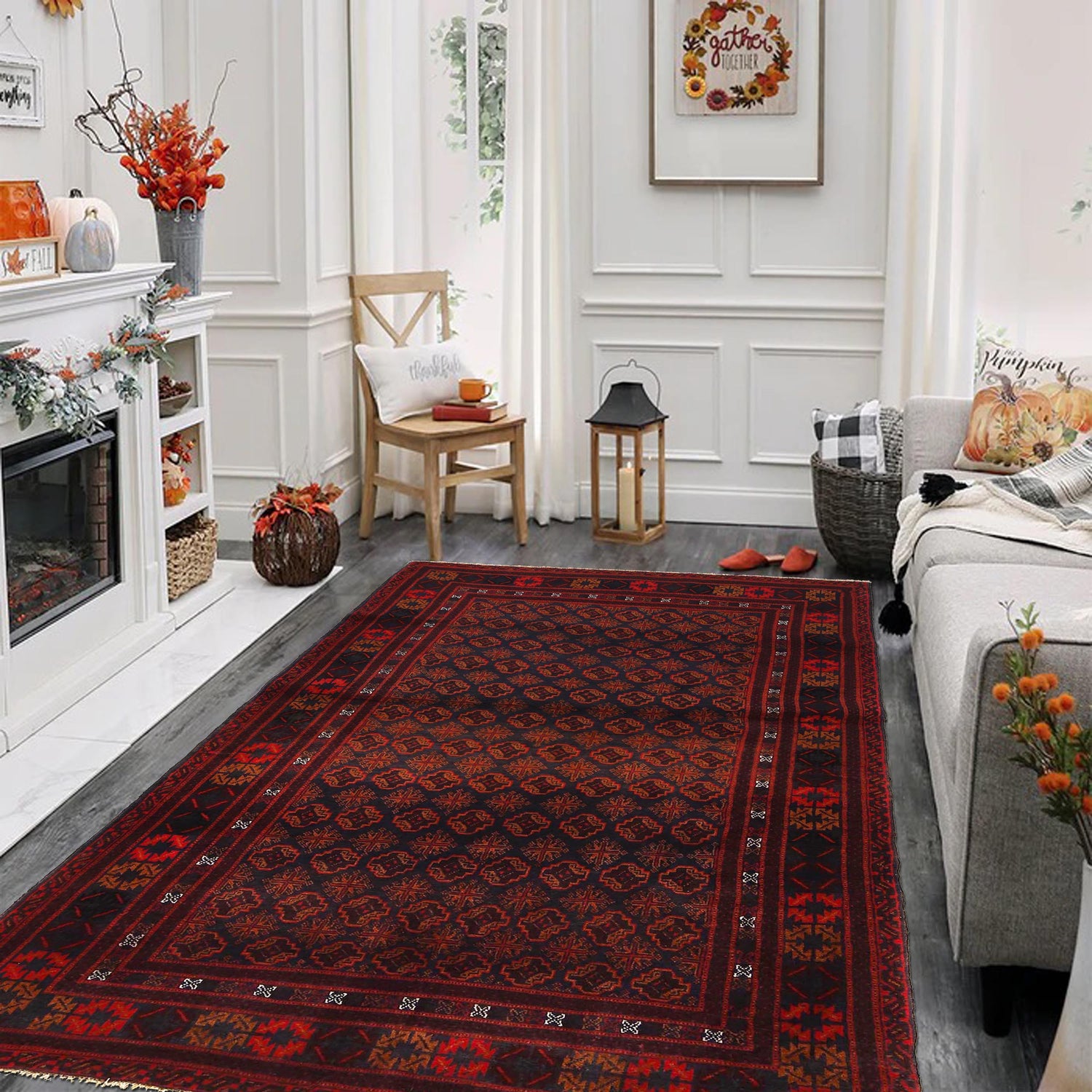 Baluchi Rug Handmade Multi Geometric 5x8 ft