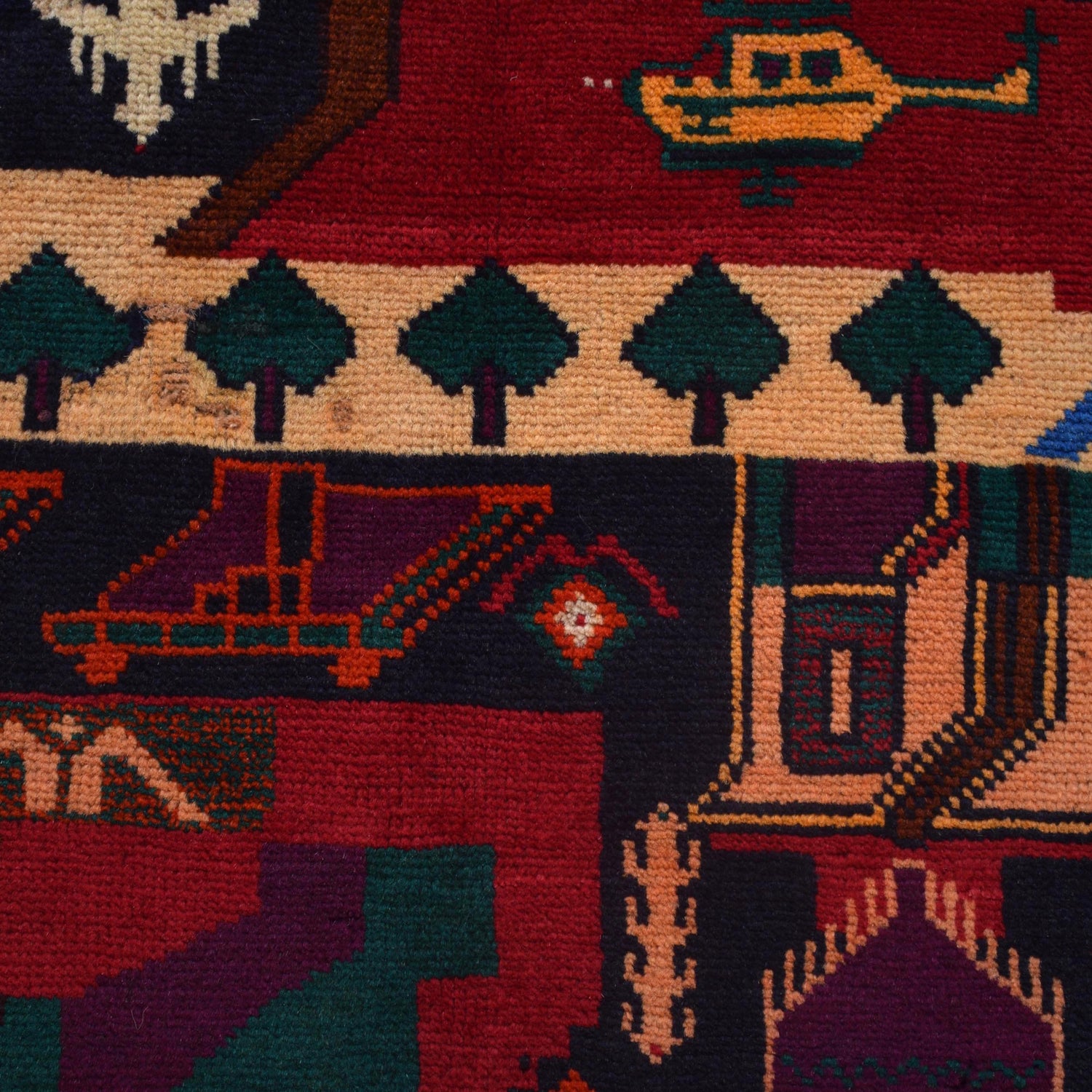 Pictorial Rug Handmade Multi Design