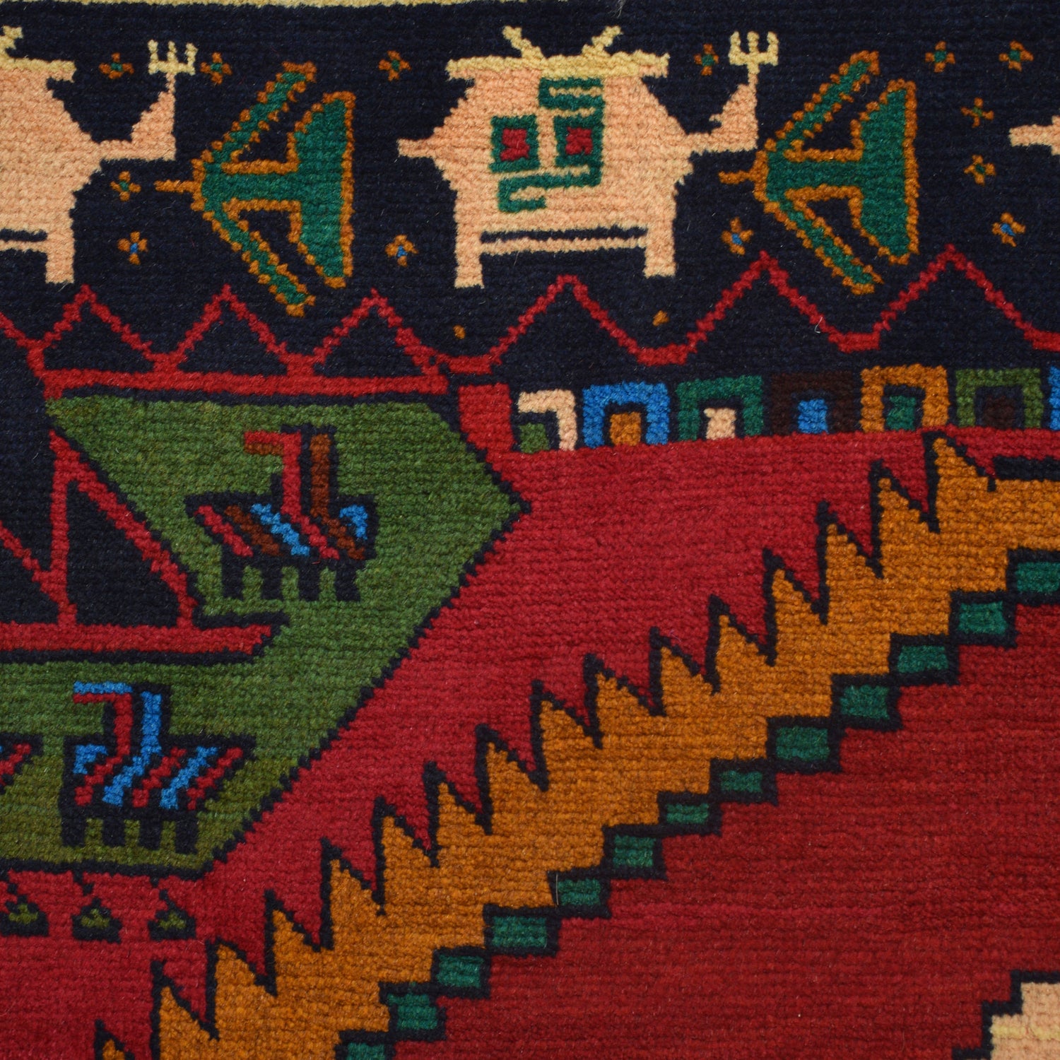 Pictorial Rug Handmade Multi Design