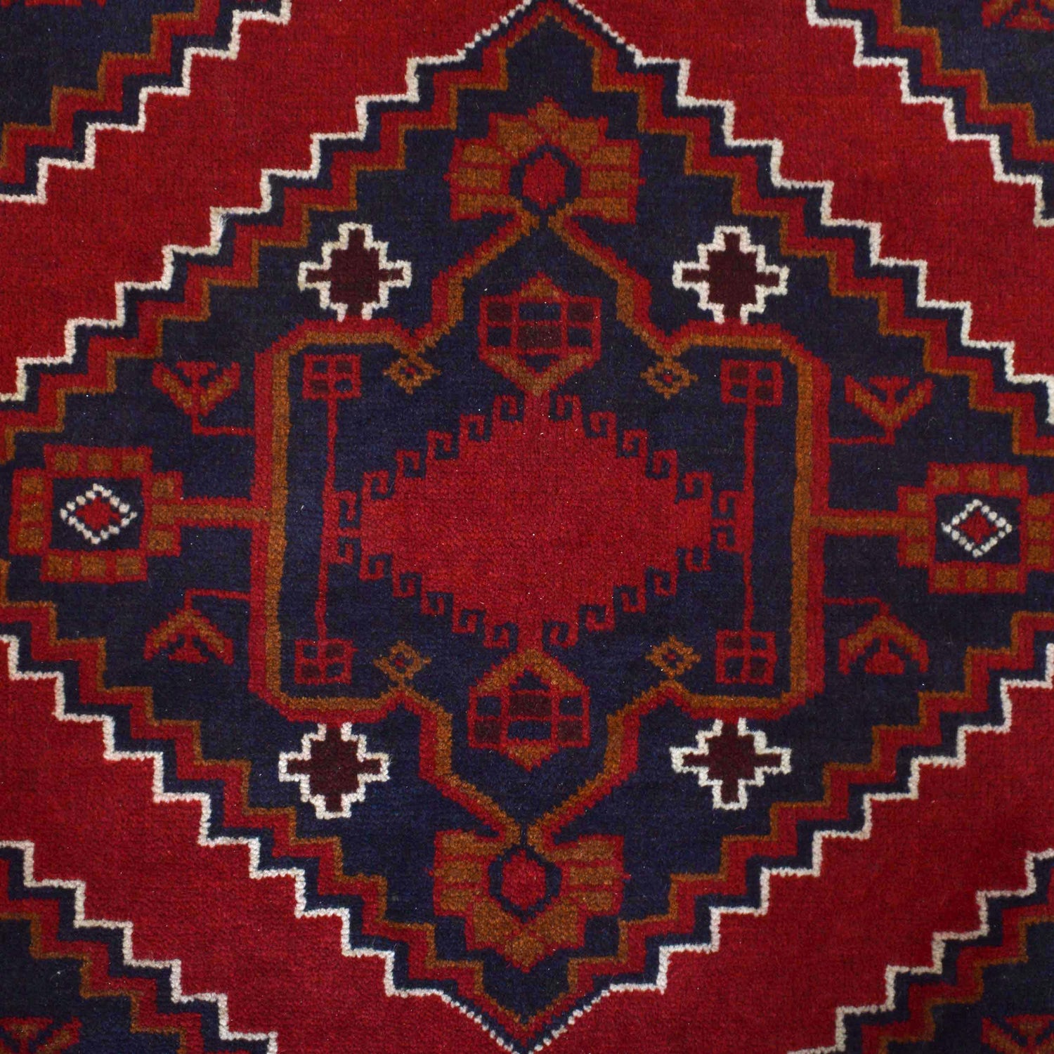 Baluchi Rug Handmade Deep Red Geometric 7x10 ft