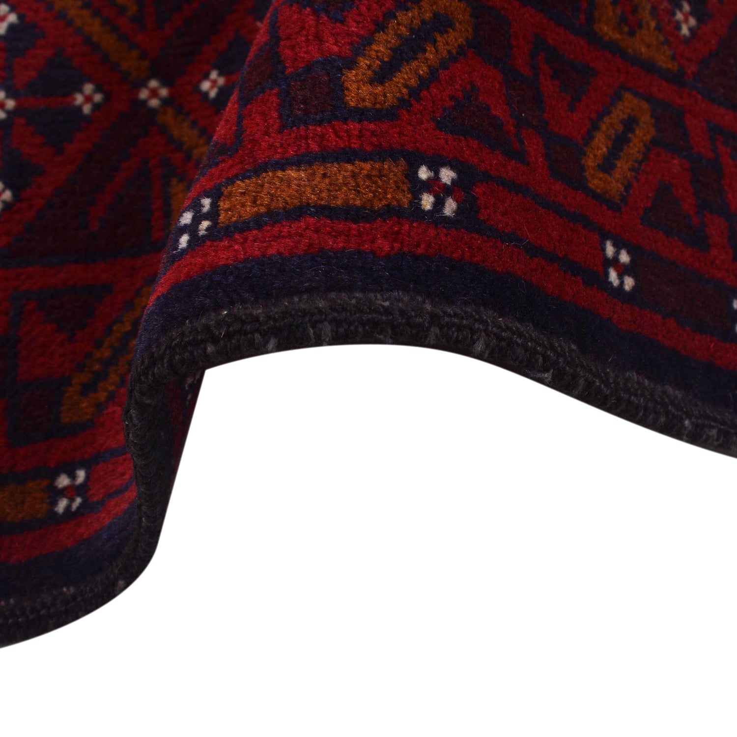 Baluchi Rug Handmade Deep Red Geometric 7x10 ft