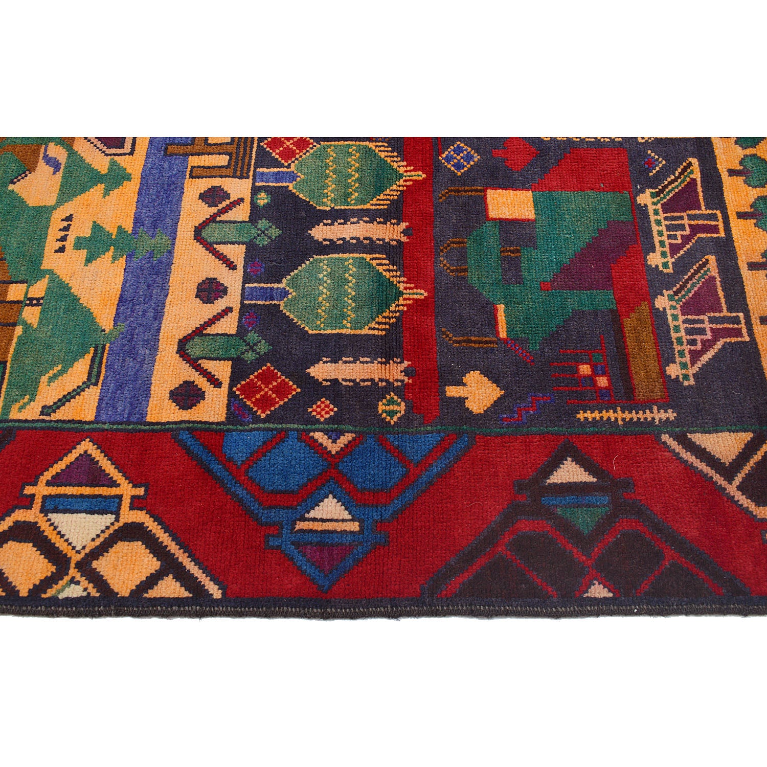 Pictorial Rug Handmade Multi Design