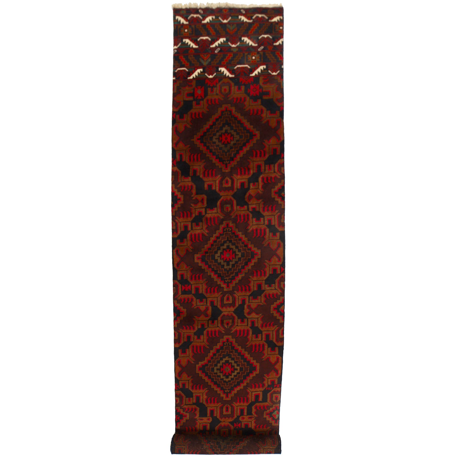 Baluchi Runner Rug Handmade Multi 13' Runner