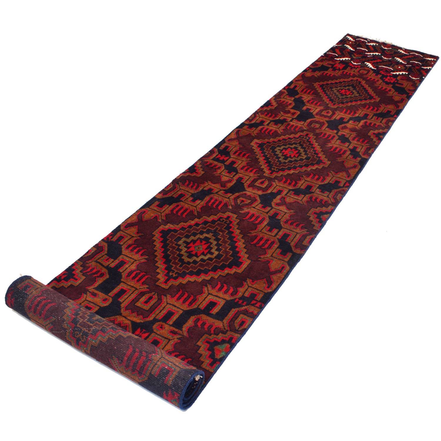 Baluchi Runner Rug Handmade Multi 13' Runner